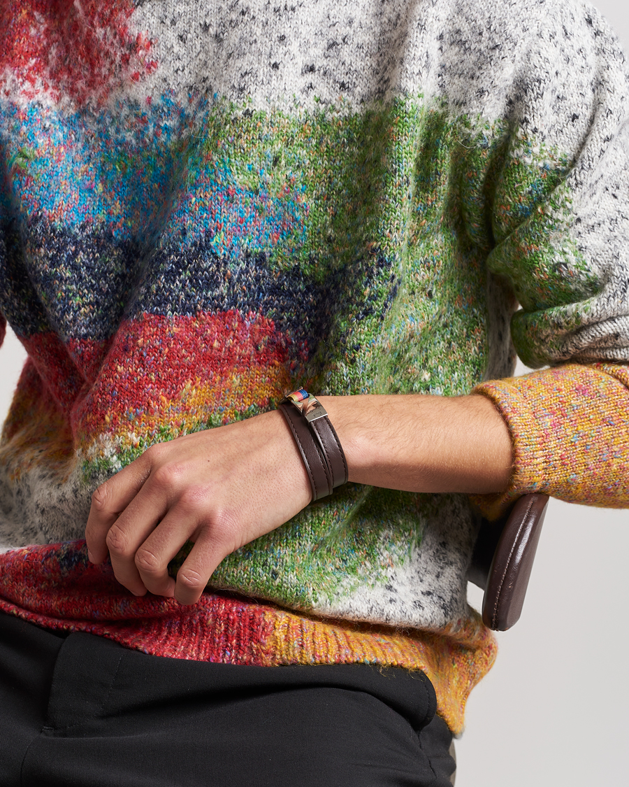 Herr |  | Paul Smith | Leather Hook Wrap Bracelet Brown