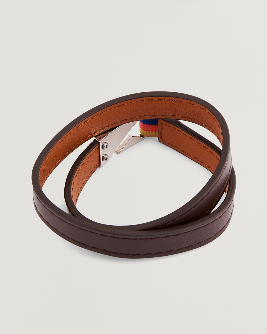 Herr | Paul Smith Leather Hook Wrap Bracelet Brown | Paul Smith | Leather Hook Wrap Bracelet Brown
