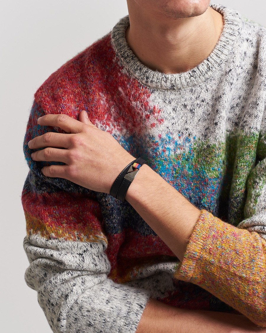 Herr | Paul Smith Leather Hook Wrap Bracelet Black | Paul Smith | Leather Hook Wrap Bracelet Black