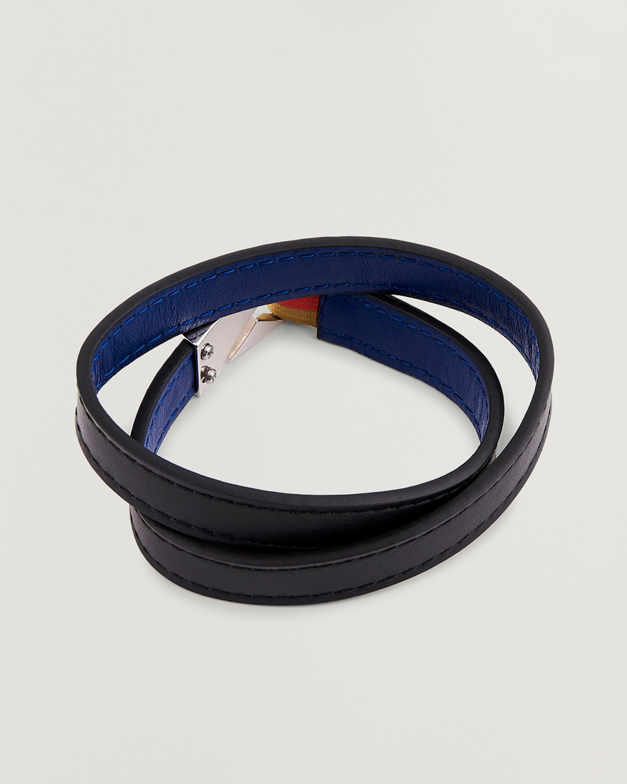 Herr | Paul Smith Leather Hook Wrap Bracelet Black | Paul Smith | Leather Hook Wrap Bracelet Black