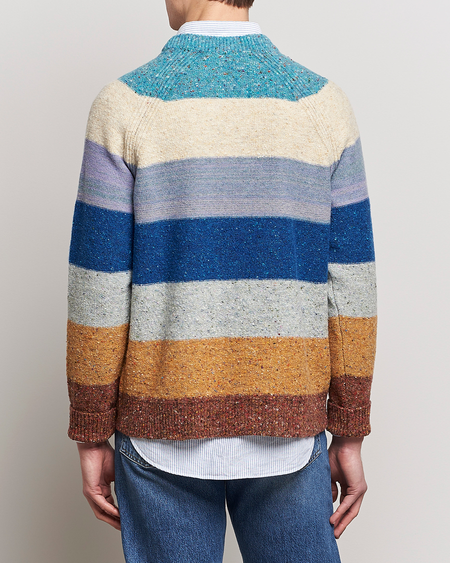 Herr | Tröjor | Paul Smith | Heavy Knitted Stripe Sweater Blue