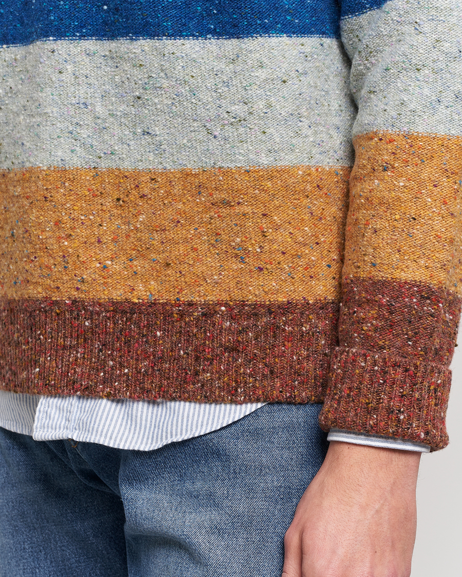 Herr | Tröjor | Paul Smith | Heavy Knitted Stripe Sweater Blue