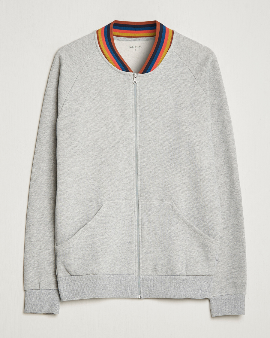 Herr | Paul Smith Bright Stripe Sweat Full Zip Grey | Paul Smith | Bright Stripe Sweat Full Zip Grey