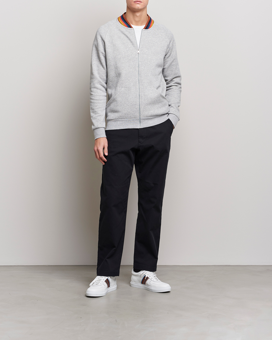 Herr | Paul Smith Bright Stripe Sweat Full Zip Grey | Paul Smith | Bright Stripe Sweat Full Zip Grey