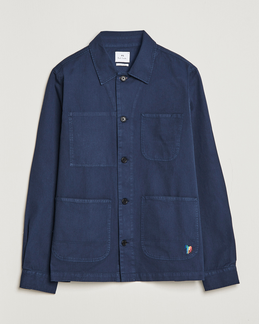 Herr | Skjortor | PS Paul Smith | Cotton Zebra Overshirt Navy