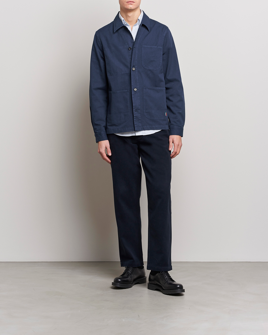 Herr | Skjortor | PS Paul Smith | Cotton Zebra Overshirt Navy
