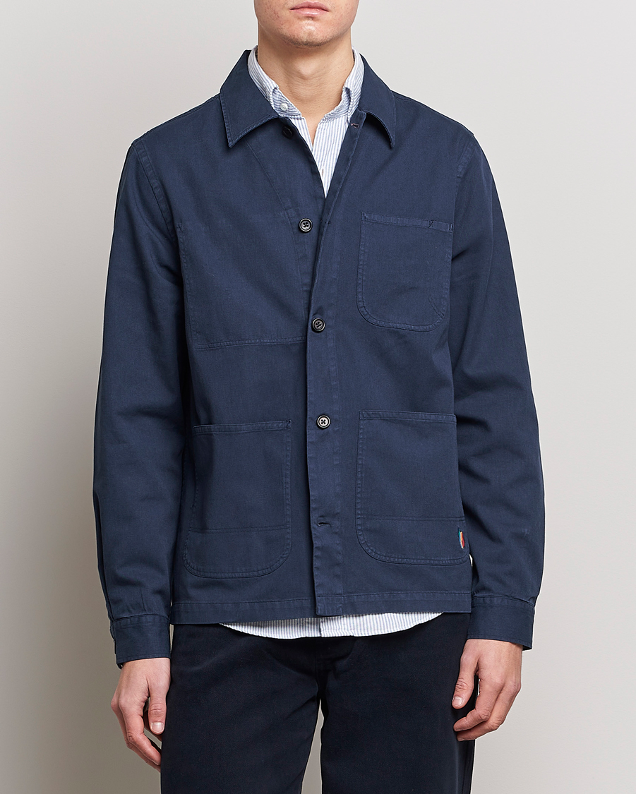 Herr | Skjortor | PS Paul Smith | Cotton Zebra Overshirt Navy