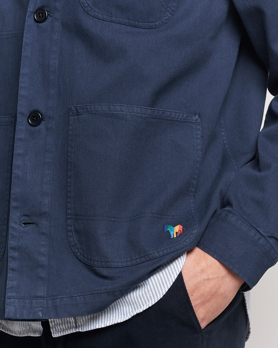 Herr | Skjortor | PS Paul Smith | Cotton Zebra Overshirt Navy