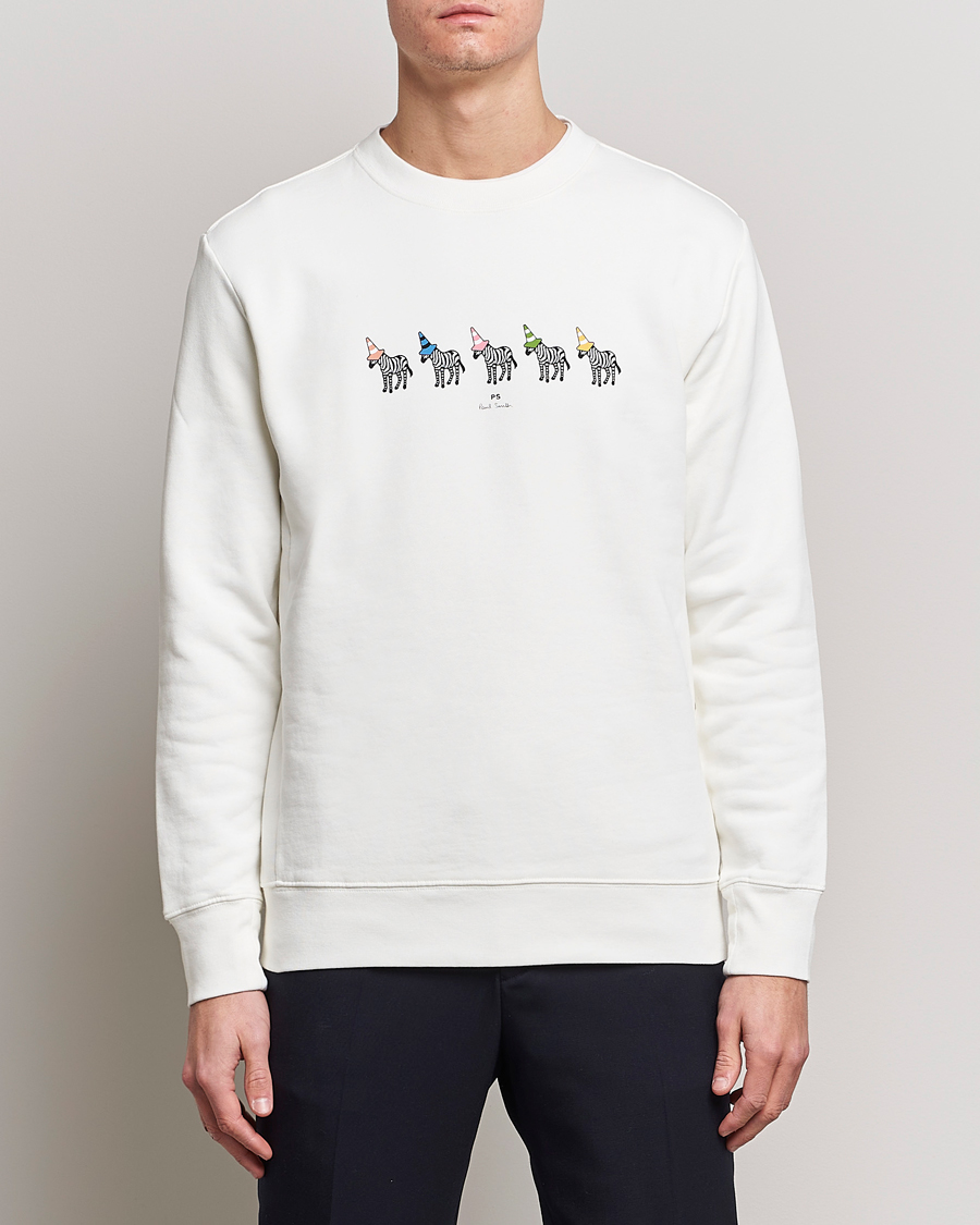 Herr | PS Paul Smith | PS Paul Smith | Zebra Organic Cotton Sweatshirt Ecru