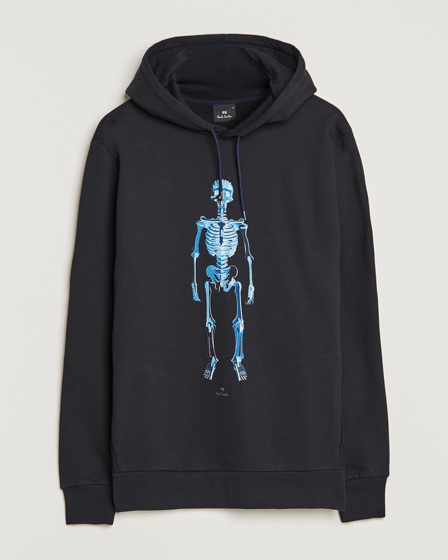 Herr | Tröjor | PS Paul Smith | Skeleton Organic Cotton Hoodie Black