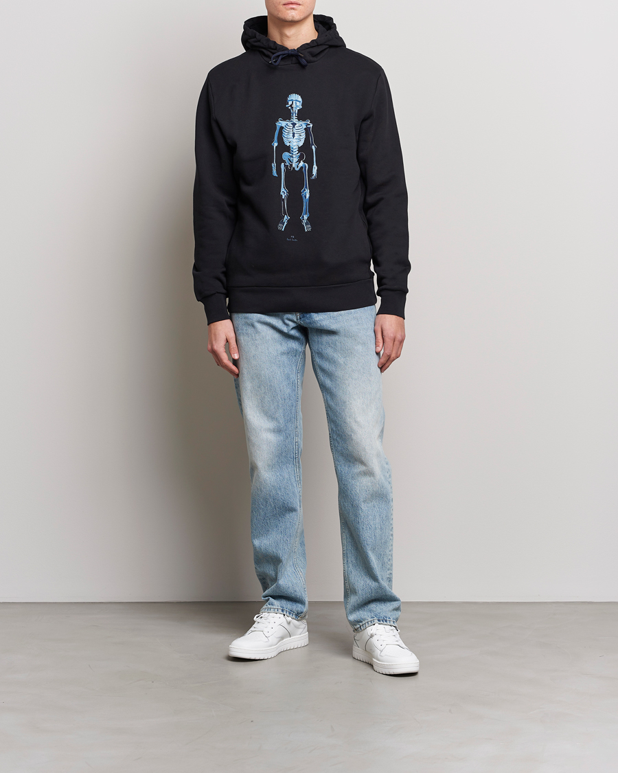 Herr | Tröjor | PS Paul Smith | Skeleton Organic Cotton Hoodie Black