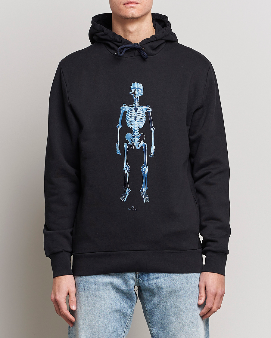 Herr | Tröjor | PS Paul Smith | Skeleton Organic Cotton Hoodie Black
