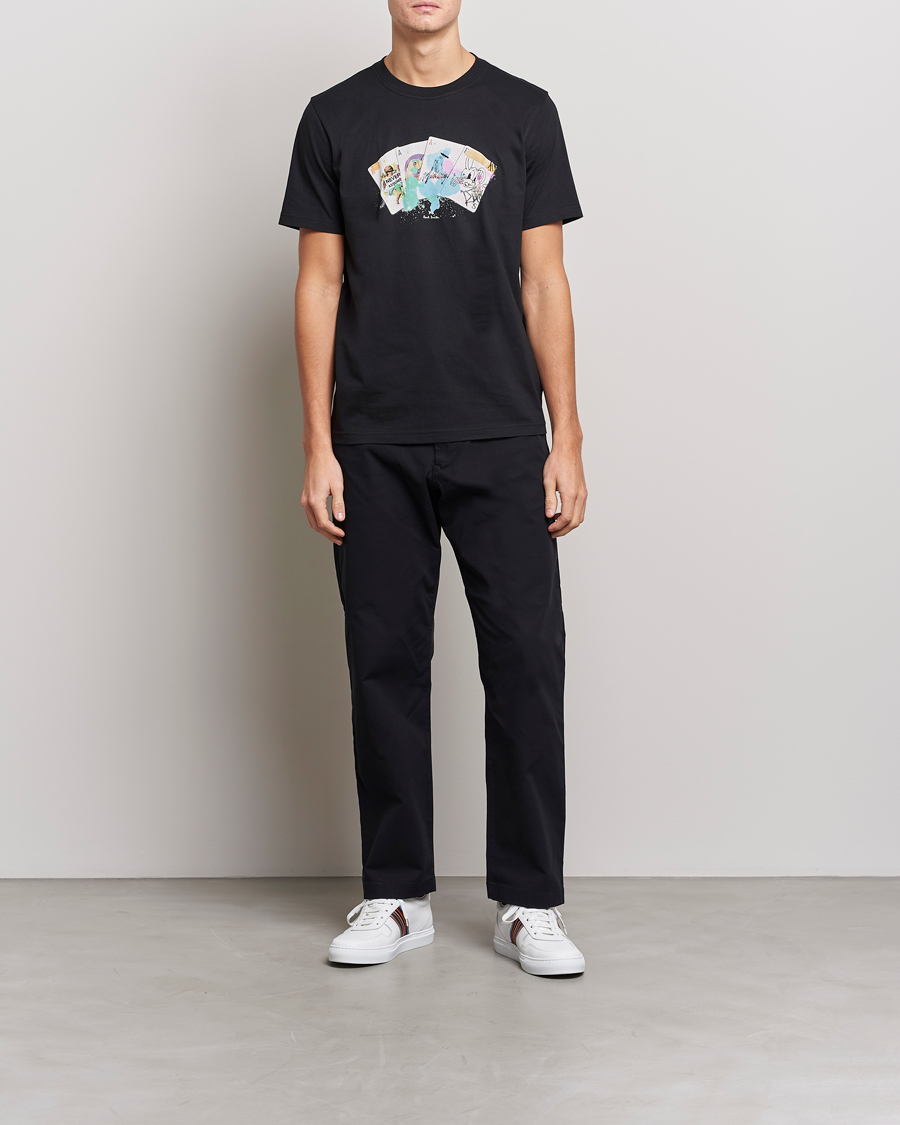 Herr | T-Shirts | PS Paul Smith | Card Regular Organic Cotton T-shirt Black