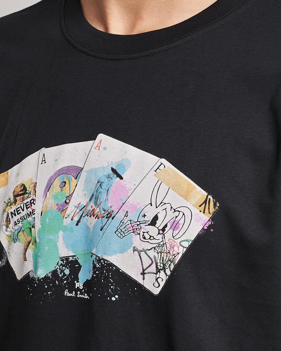Herr | T-Shirts | PS Paul Smith | Card Regular Organic Cotton T-shirt Black