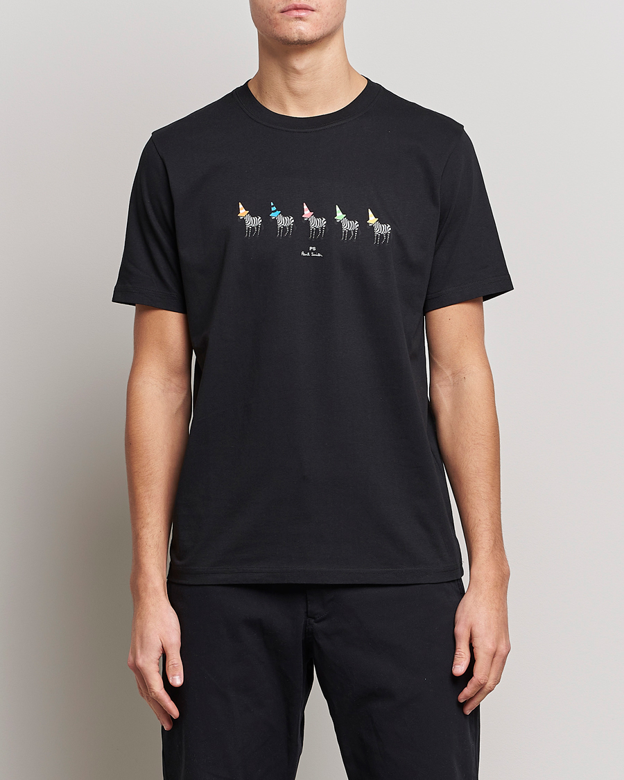 Herr | T-Shirts | PS Paul Smith | Zebra Cones Regular Organic Cotton T-shirt Black