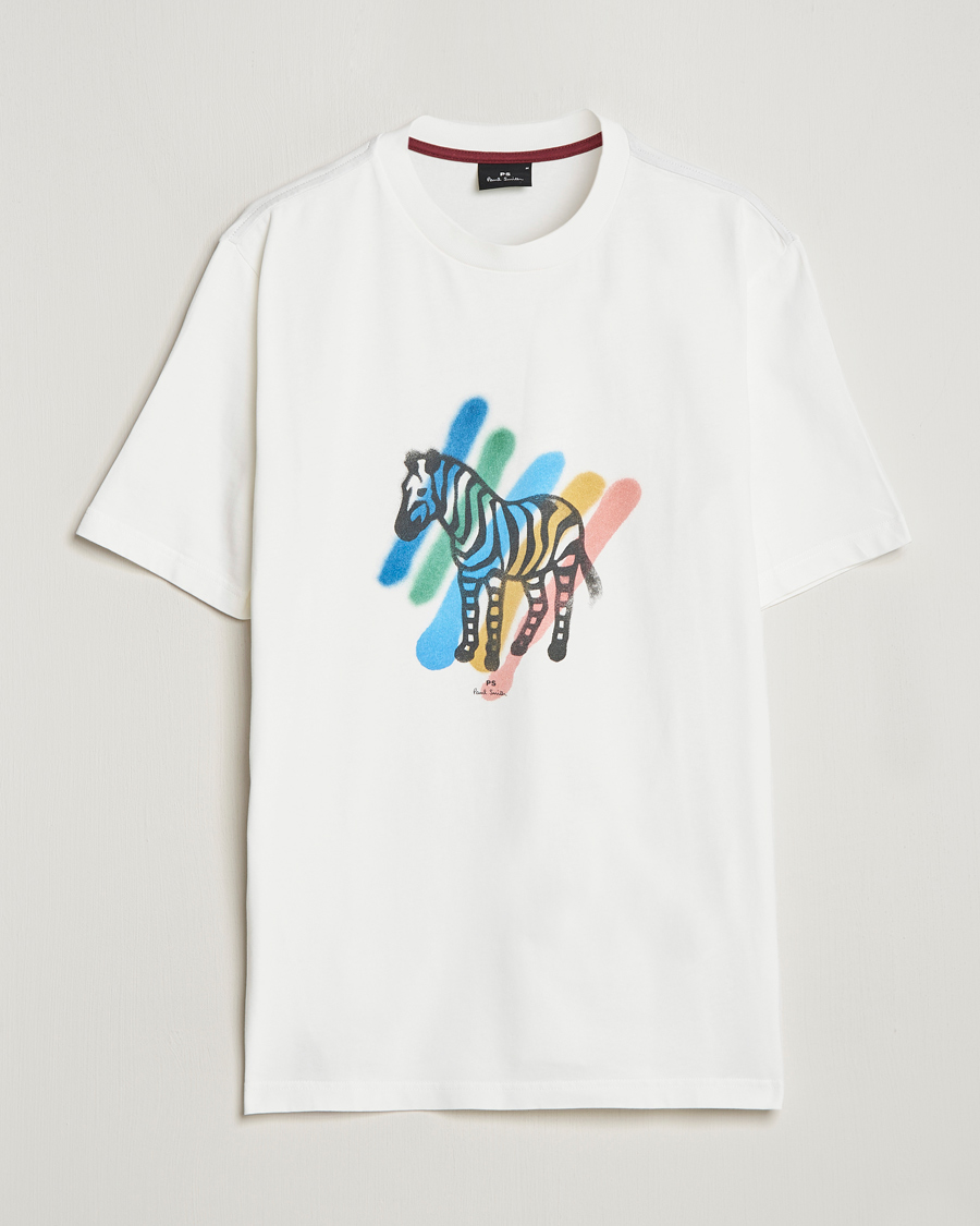 Herr | T-Shirts | PS Paul Smith | Heavy Organic Cotton Zebra Tee Ecru