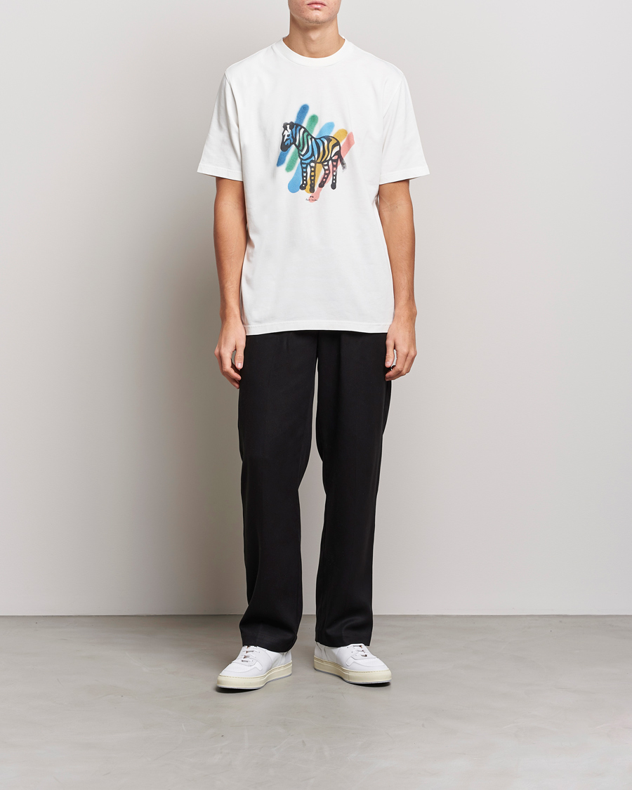 Herr | T-Shirts | PS Paul Smith | Heavy Organic Cotton Zebra Tee Ecru