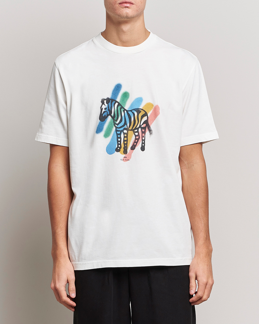 Herr | PS Paul Smith | PS Paul Smith | Heavy Organic Cotton Zebra Tee Ecru