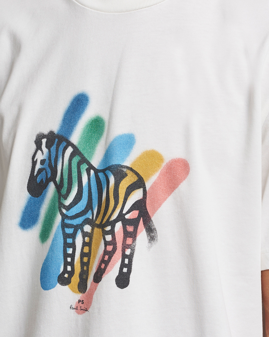 Herr | T-Shirts | PS Paul Smith | Heavy Organic Cotton Zebra Tee Ecru