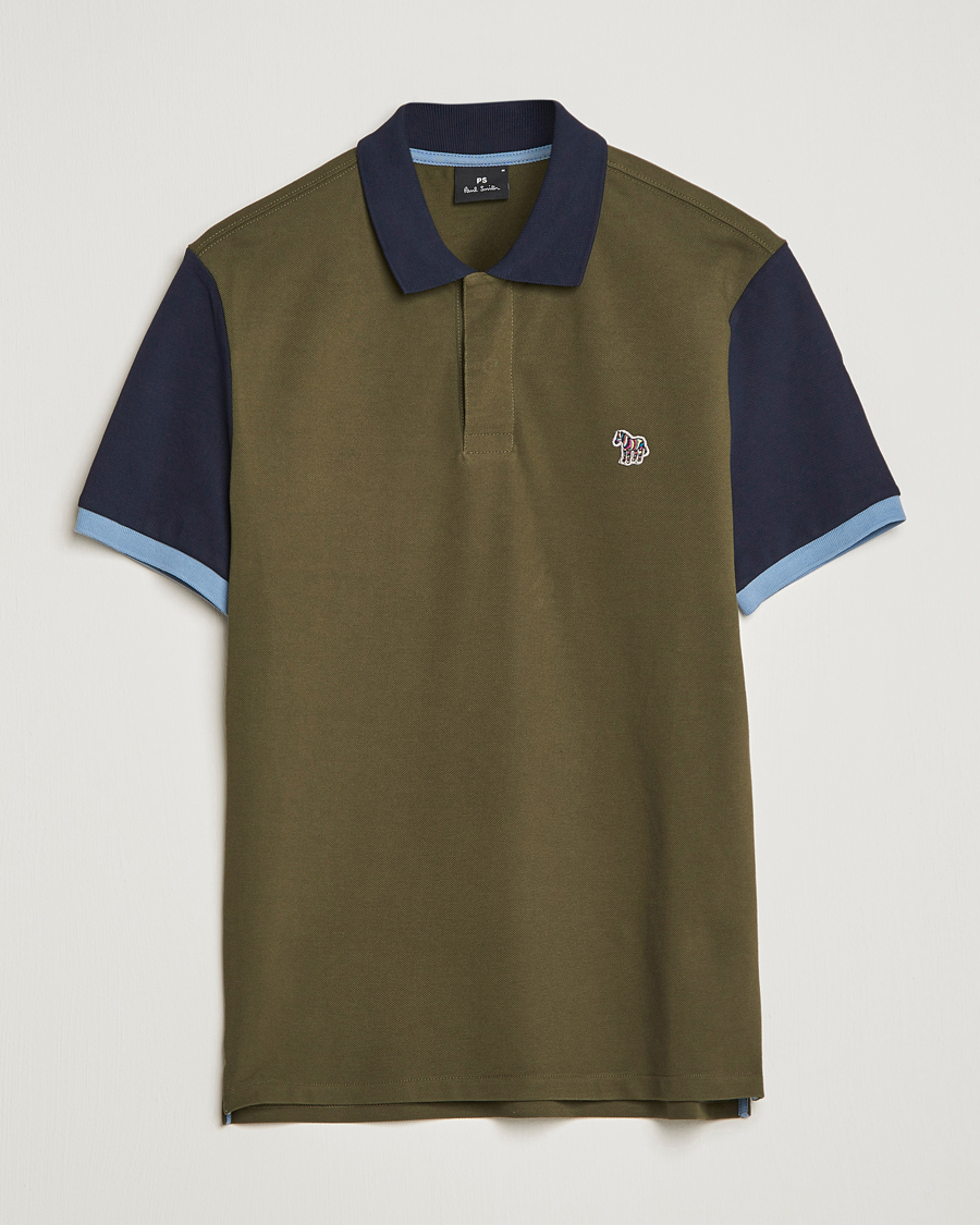 Herr | Pikéer | PS Paul Smith | Organic Cotton Pique Green/Navy