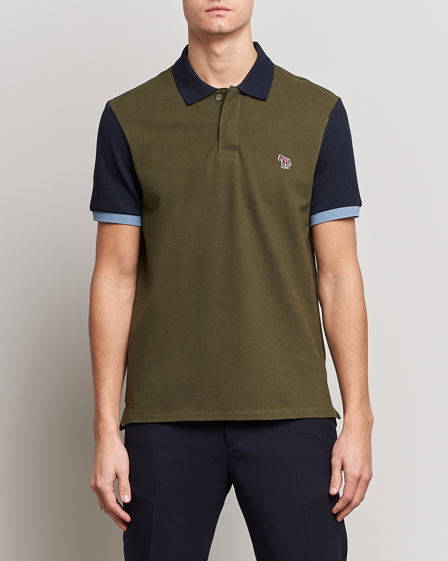 Herr | Pikéer | PS Paul Smith | Organic Cotton Pique Green/Navy