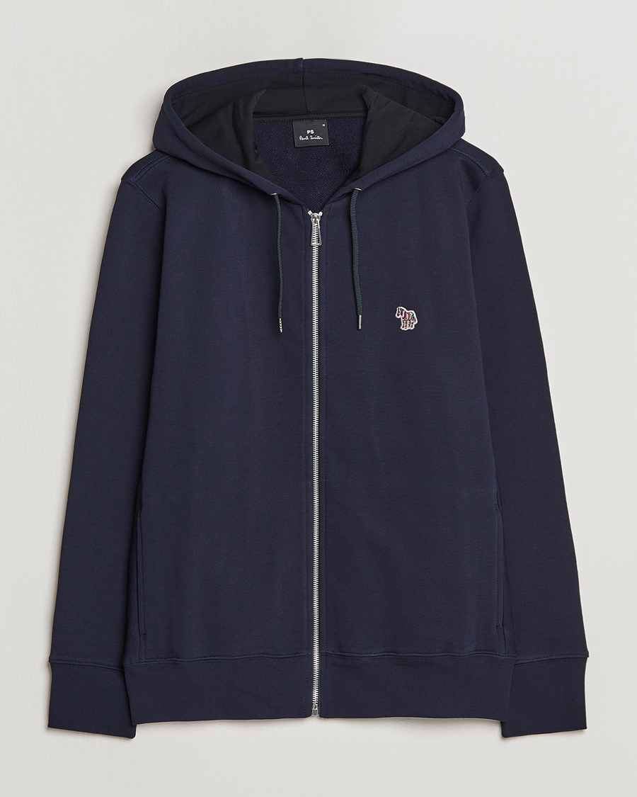 Herr | Tröjor | PS Paul Smith | Zebra Organic Cotton Full Zip Sweater Navy