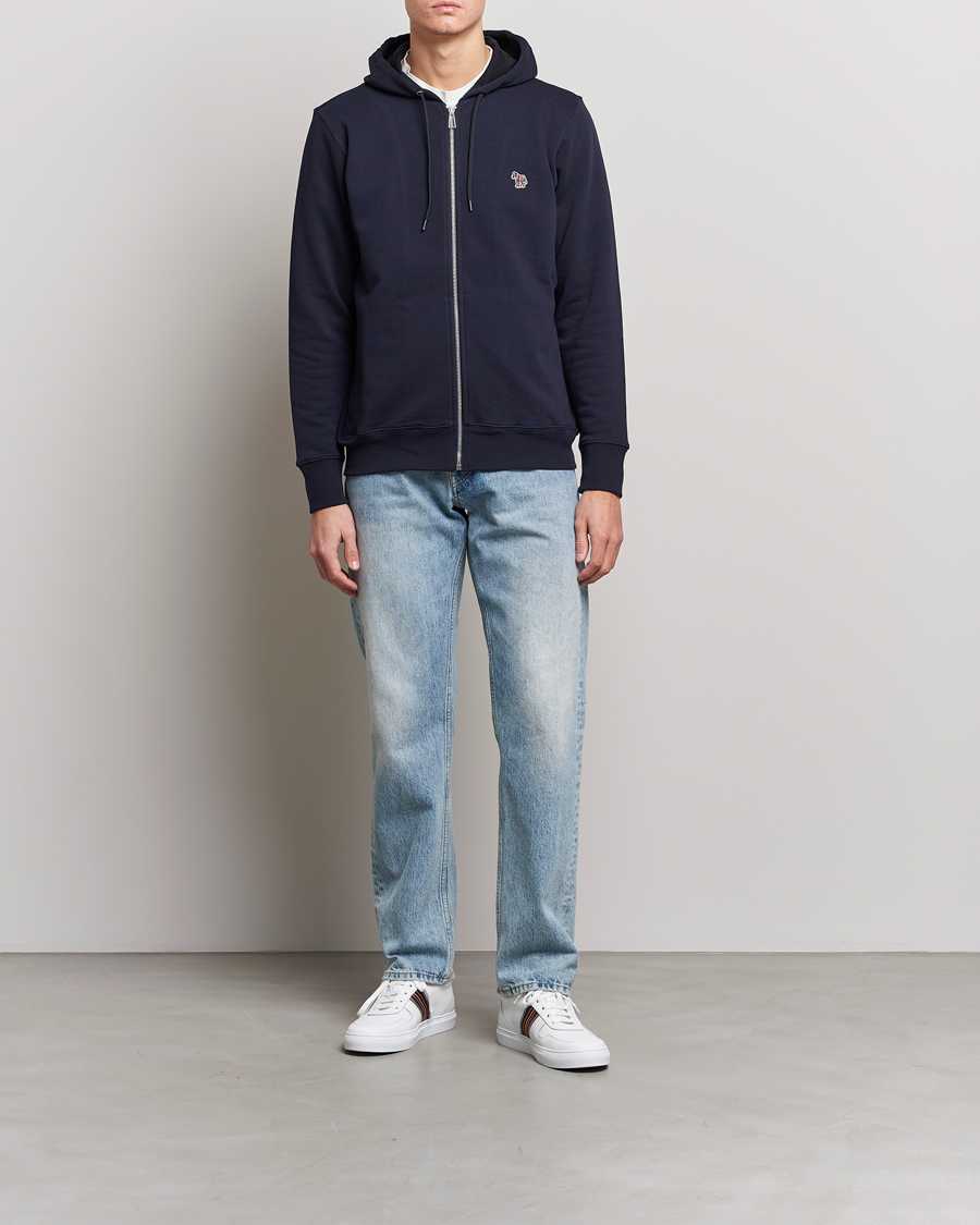Herr | Tröjor | PS Paul Smith | Zebra Organic Cotton Full Zip Sweater Navy