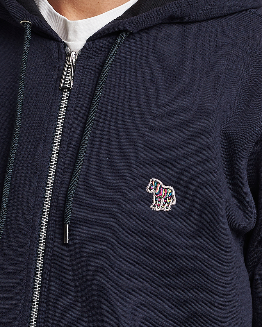 Herr | Tröjor | PS Paul Smith | Zebra Organic Cotton Full Zip Sweater Navy