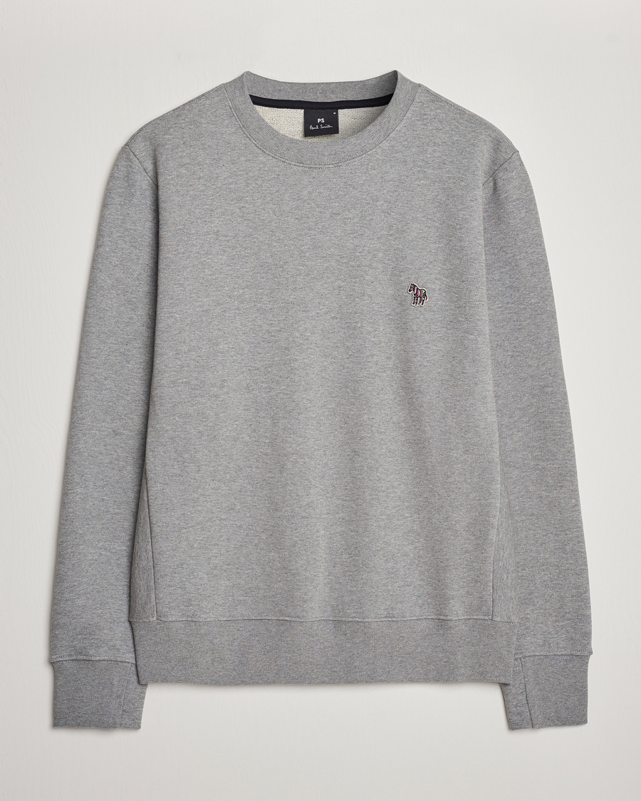 Herr | Tröjor | PS Paul Smith | Zebra Organic Cotton Sweatshirt Grey Melange