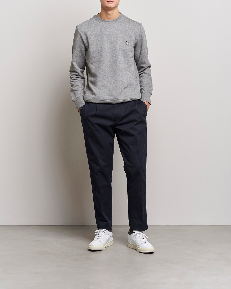 Herr | Tröjor | PS Paul Smith | Zebra Organic Cotton Sweatshirt Grey Melange