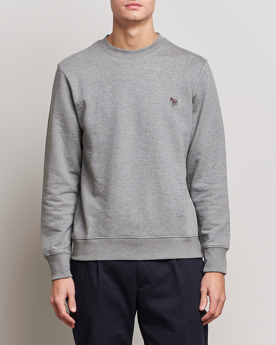 Herr | Tröjor | PS Paul Smith | Zebra Organic Cotton Sweatshirt Grey Melange