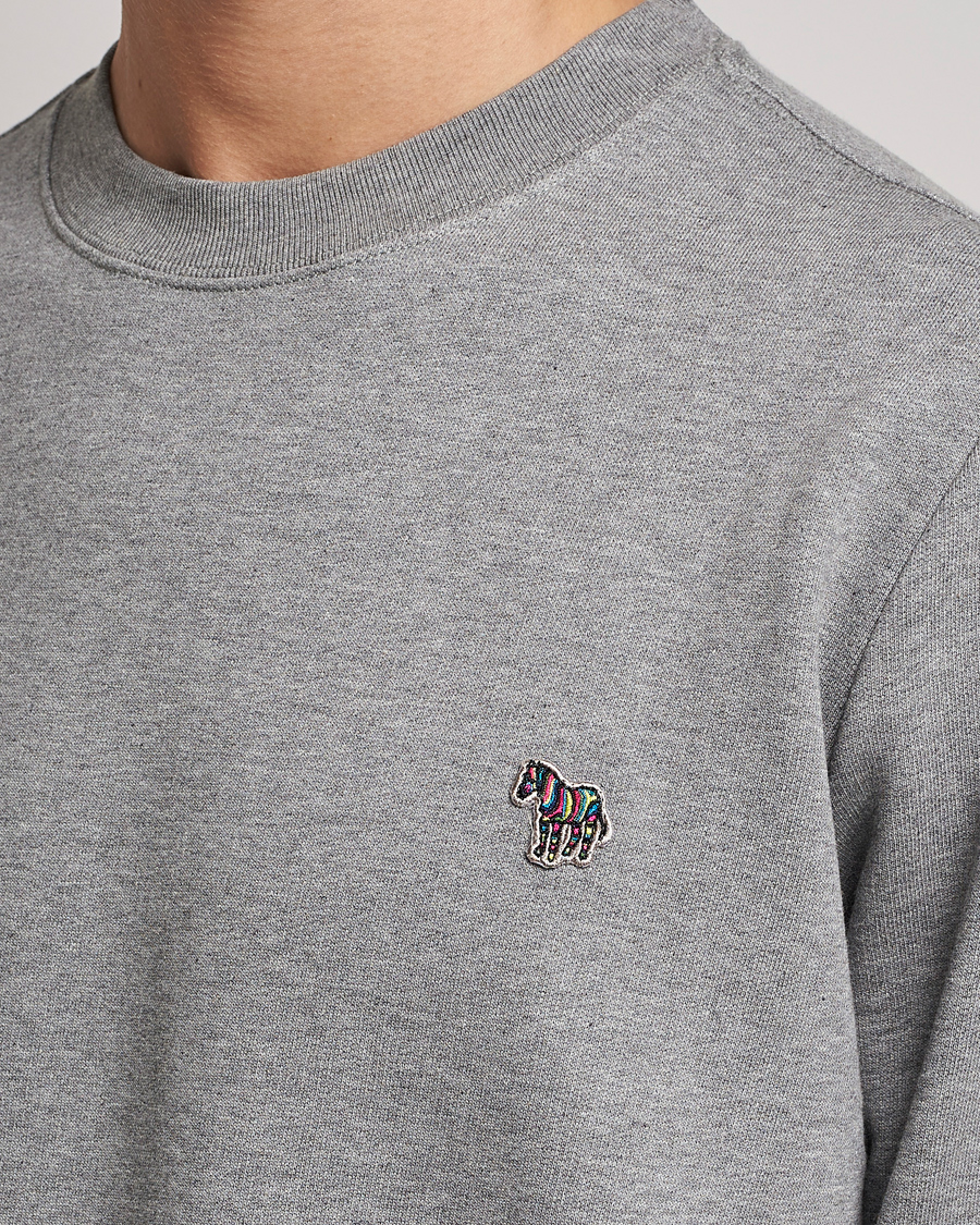 Herr | Tröjor | PS Paul Smith | Zebra Organic Cotton Sweatshirt Grey Melange