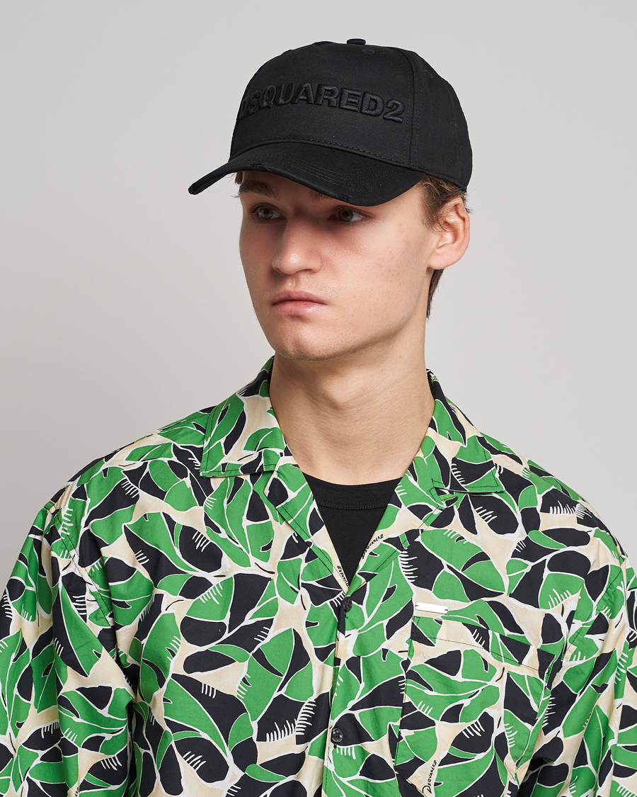 Herr | Dsquared2 Lettering Logo Baseball Cap Black/Black | Dsquared2 | Lettering Logo Baseball Cap Black/Black