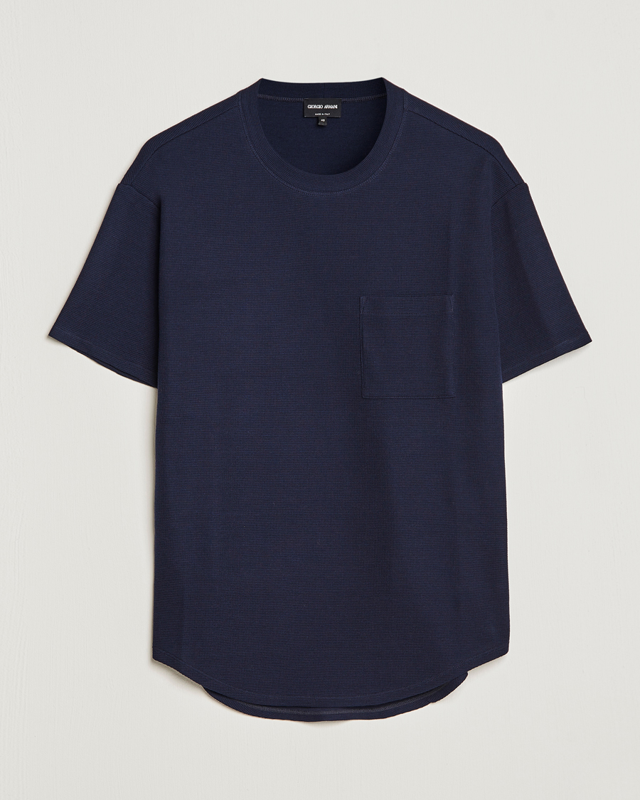 Herr | T-Shirts | Giorgio Armani | Cotton/Cashmere T-Shirt Navy