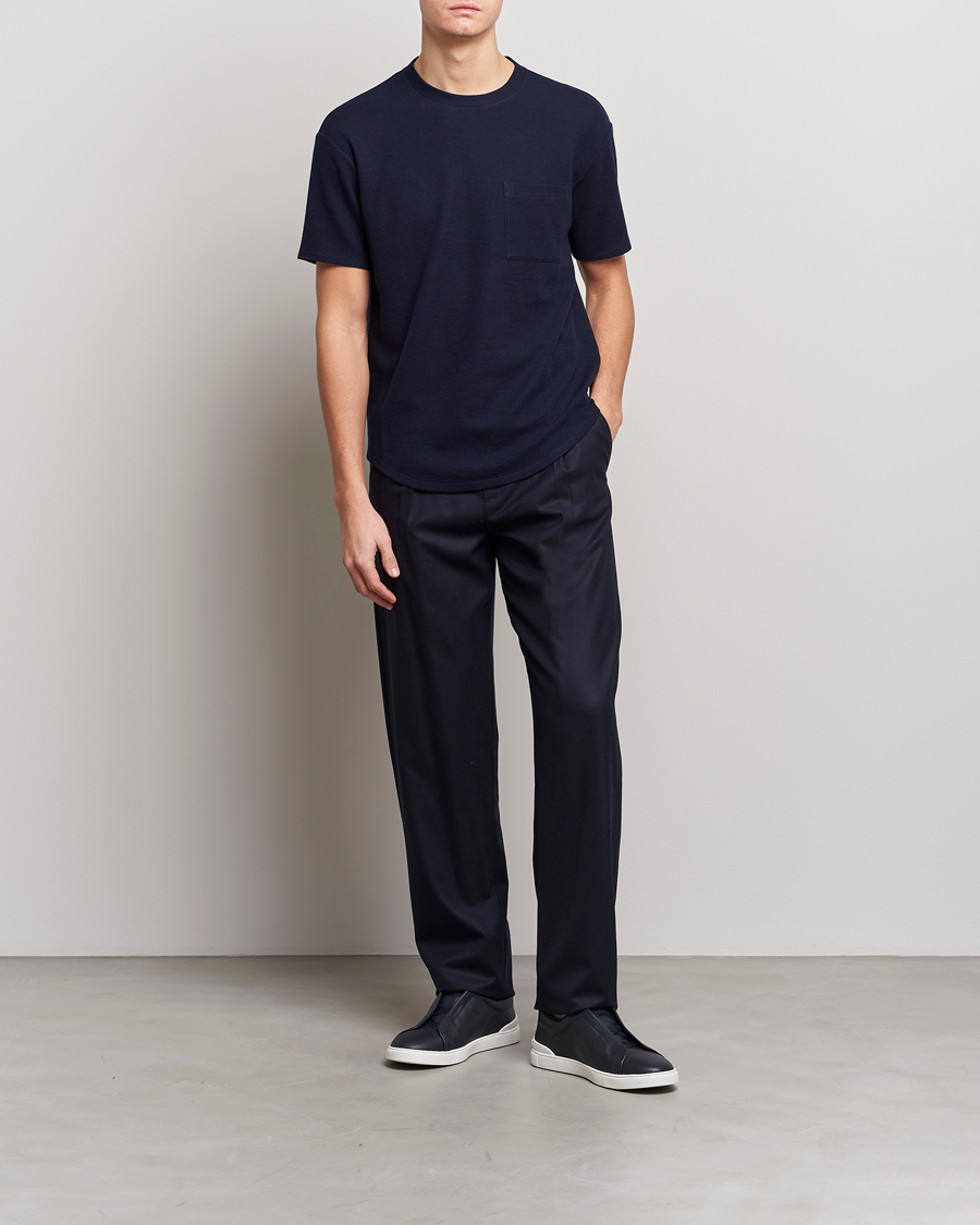 Herr | T-Shirts | Giorgio Armani | Cotton/Cashmere T-Shirt Navy
