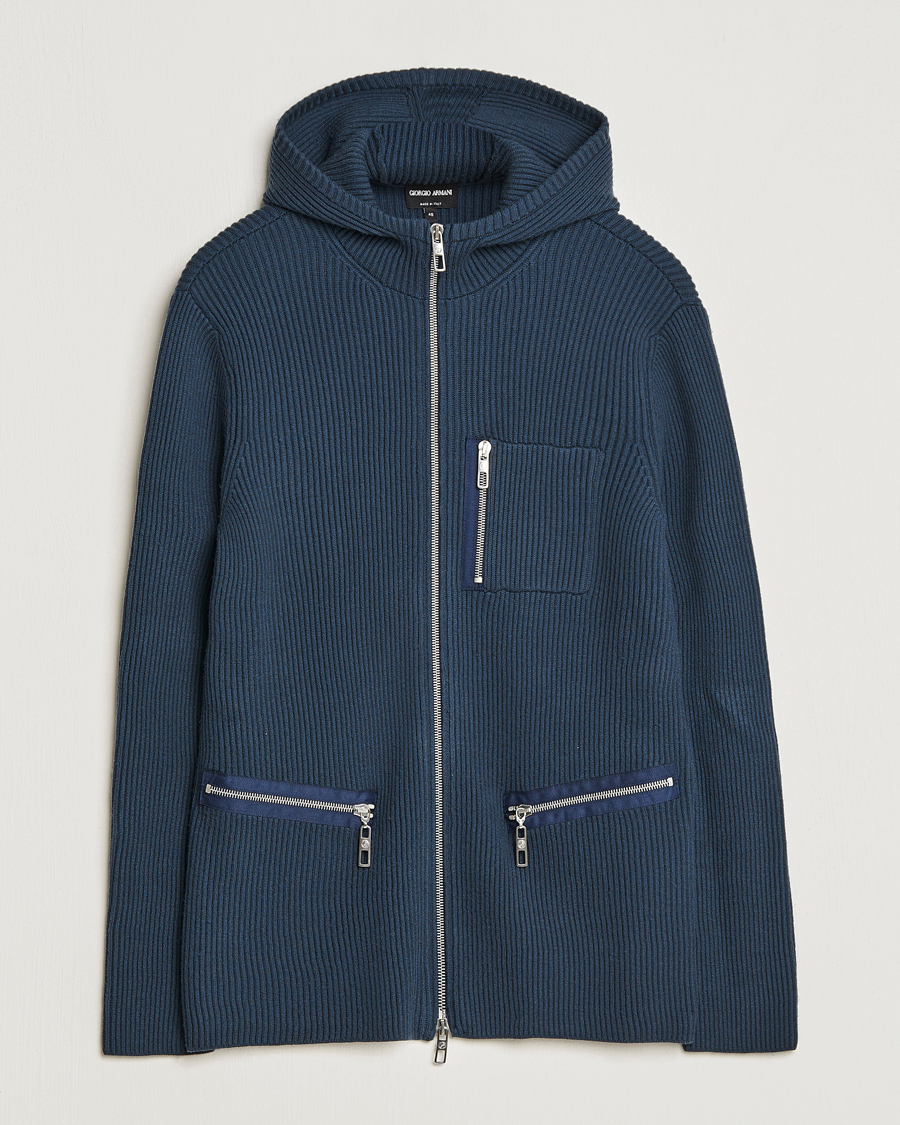 Herr | Tröjor | Giorgio Armani | Cardigan Zip Jacket Navy