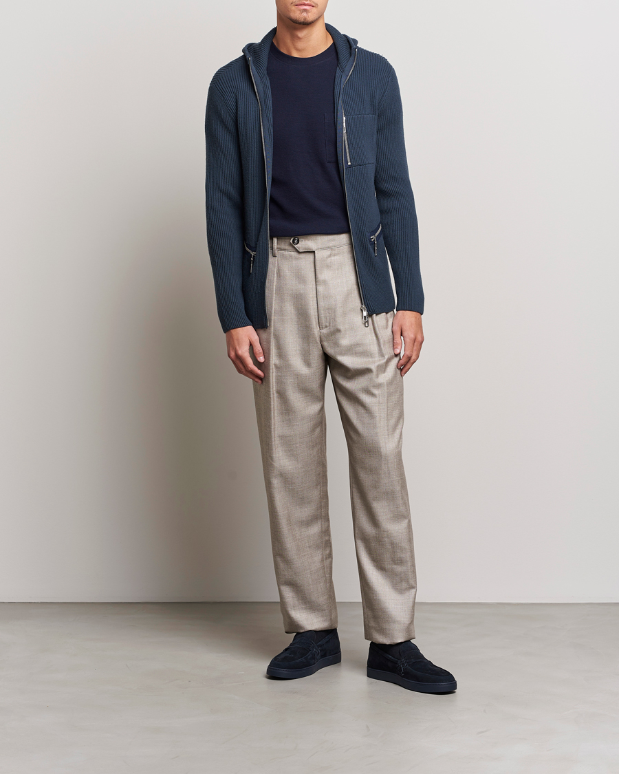 Herr | Tröjor | Giorgio Armani | Cardigan Zip Jacket Navy