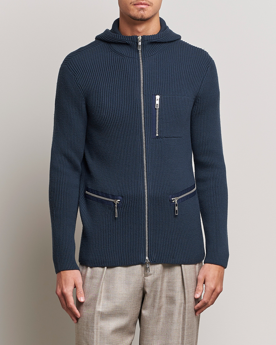 Herr | Tröjor | Giorgio Armani | Cardigan Zip Jacket Navy