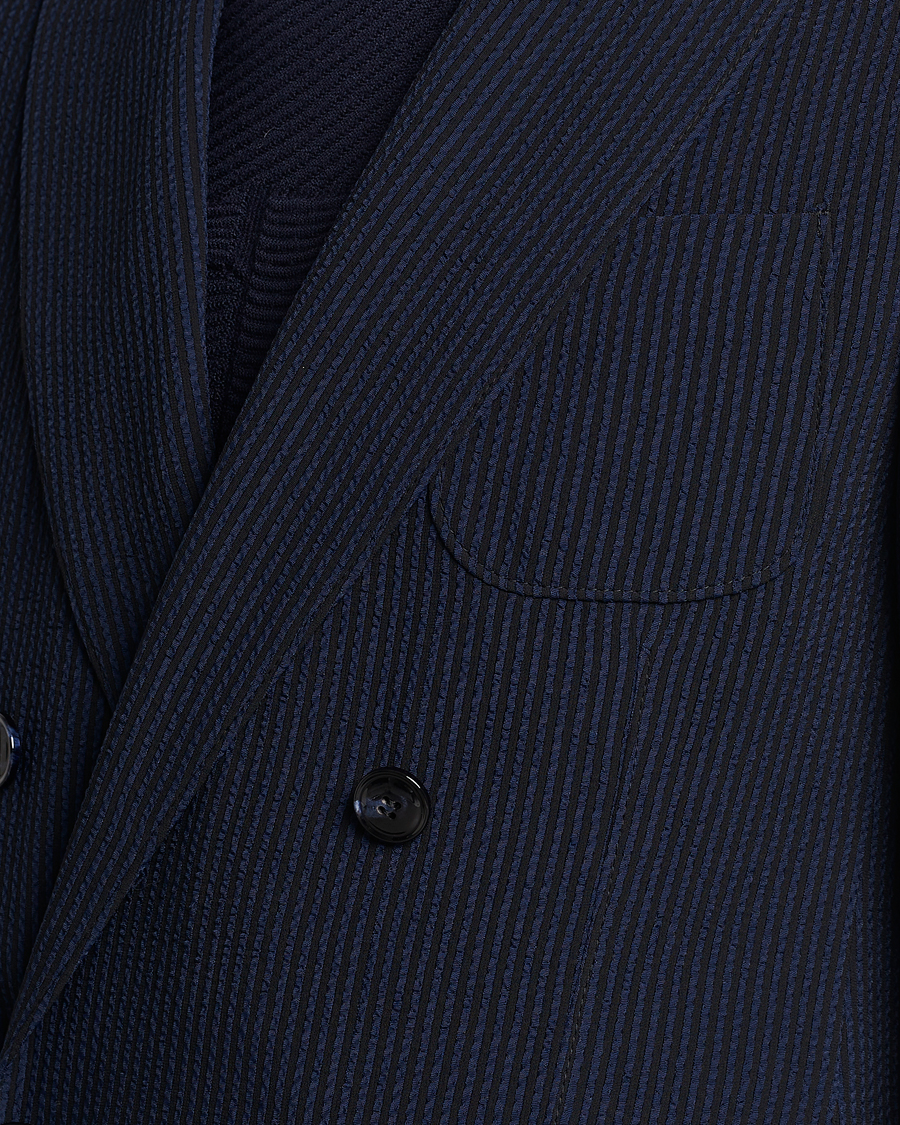 Herr | Kavajer | Giorgio Armani | Double Breasted Seersucker Blazer Navy