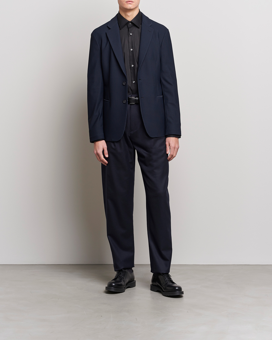 Herr | Kavajer | Giorgio Armani | Single Breasted Mesh Blazer Navy