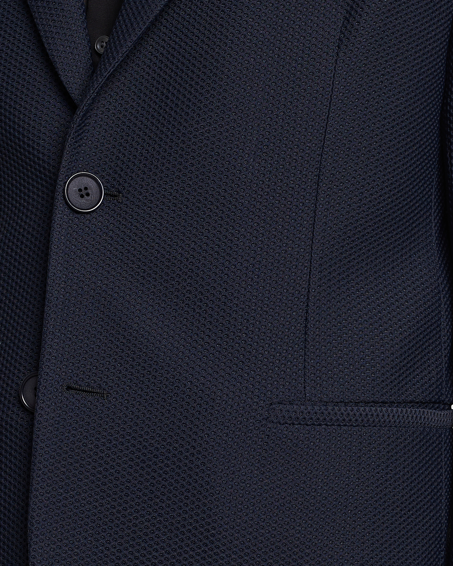 Herr | Kavajer | Giorgio Armani | Single Breasted Mesh Blazer Navy