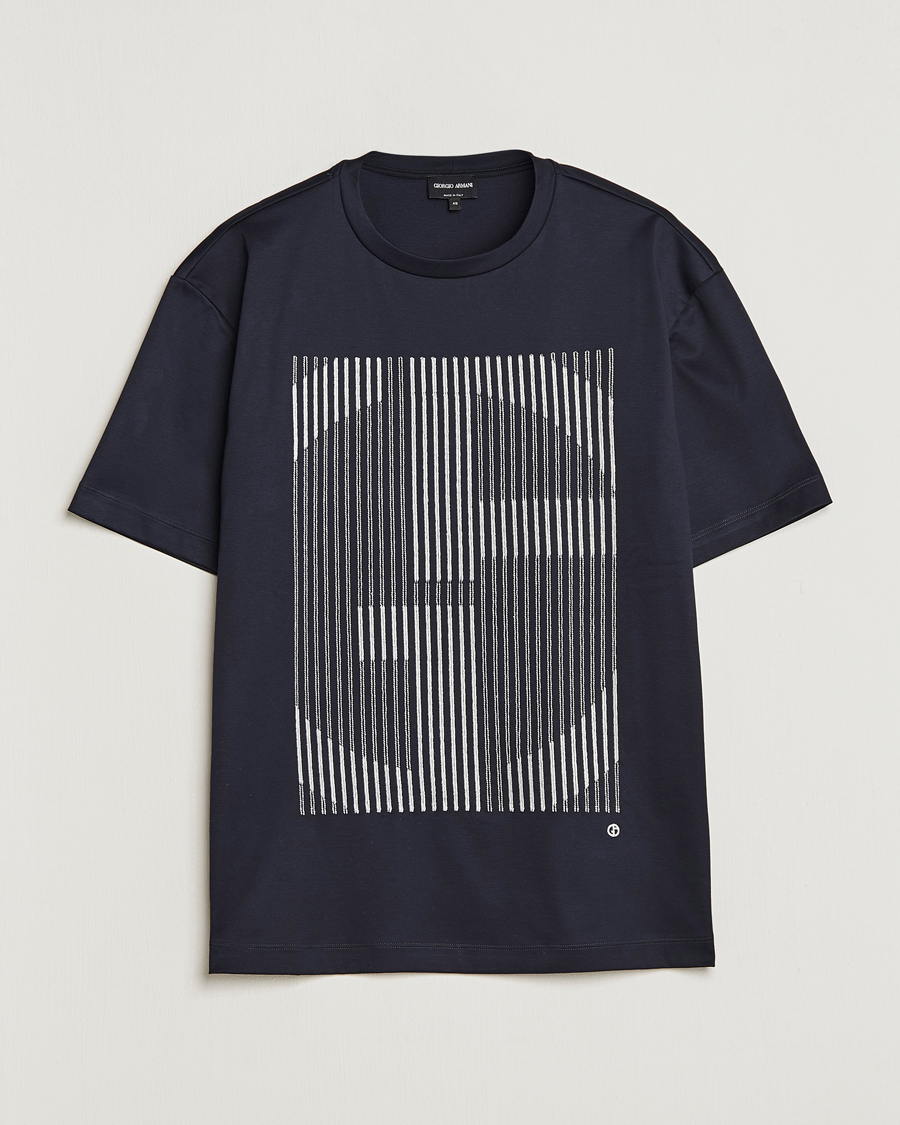 Herr | T-Shirts | Giorgio Armani | Abstract Logo T-Shirt Navy