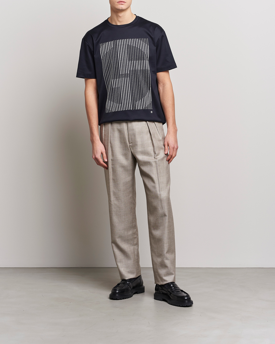 Herr | T-Shirts | Giorgio Armani | Abstract Logo T-Shirt Navy