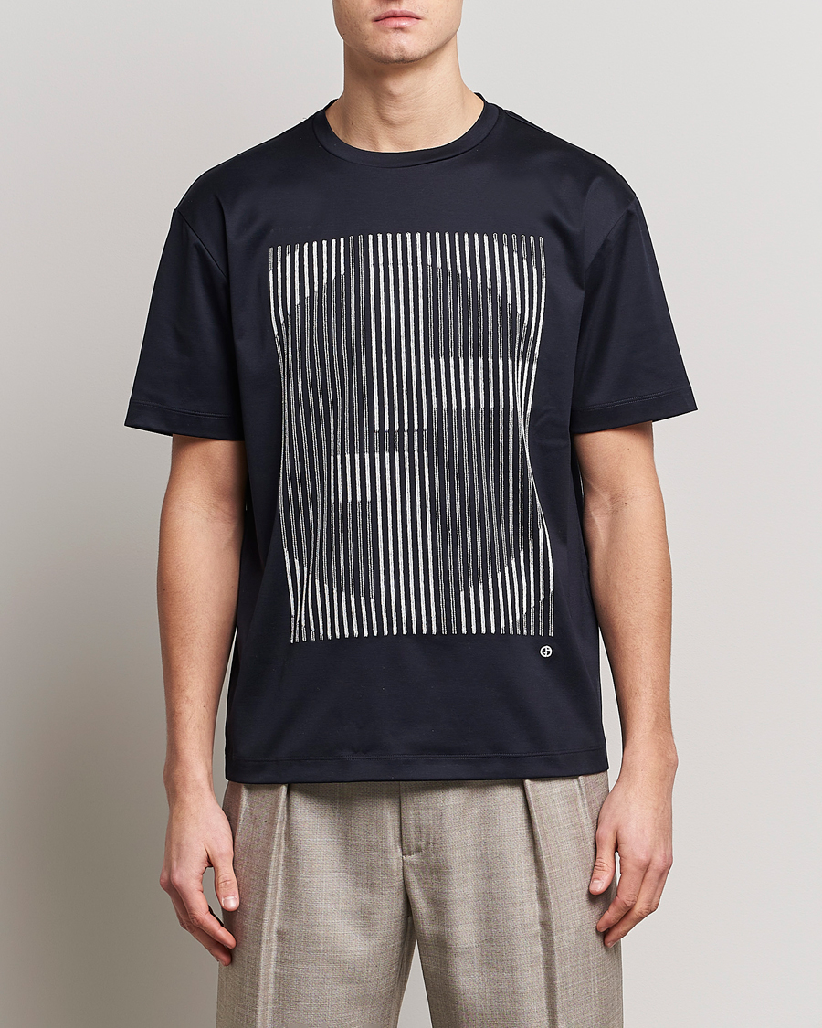 Herr | T-Shirts | Giorgio Armani | Abstract Logo T-Shirt Navy