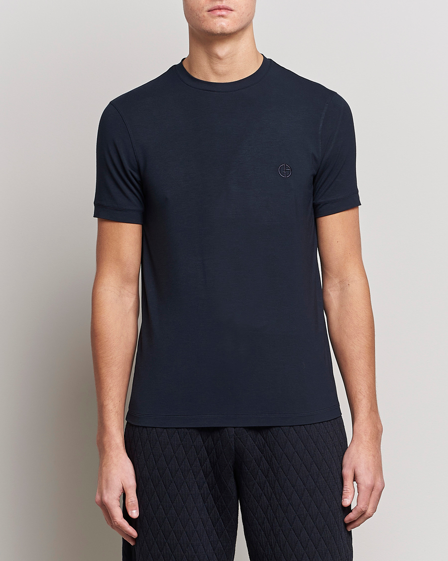 Herr | Kortärmade t-shirts | Giorgio Armani | Embroidered Logo T-Shirt Navy