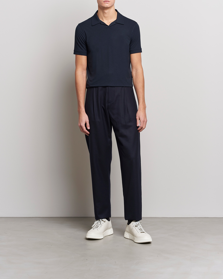 Herr | Pikéer | Giorgio Armani | Short Sleeve Stretch Polo Navy