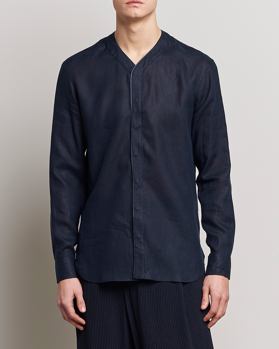 Herr | Linneskjortor | Giorgio Armani | Linen Guru Shirt Navy