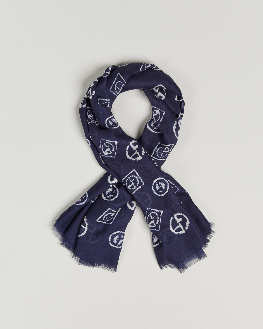 Herr | Giorgio Armani Woven Logo Scarf Navy | Giorgio Armani | Woven Logo Scarf Navy
