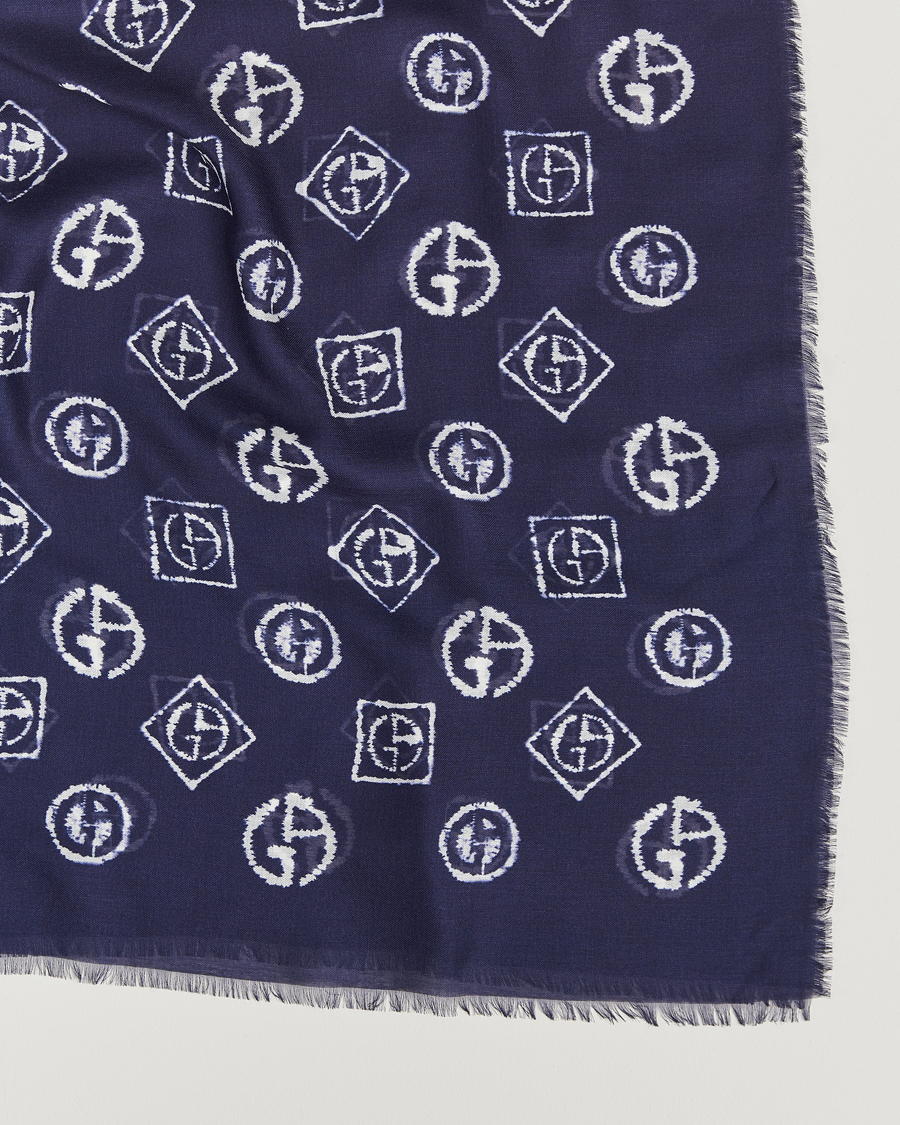 Herr | Giorgio Armani Woven Logo Scarf Navy | Giorgio Armani | Woven Logo Scarf Navy