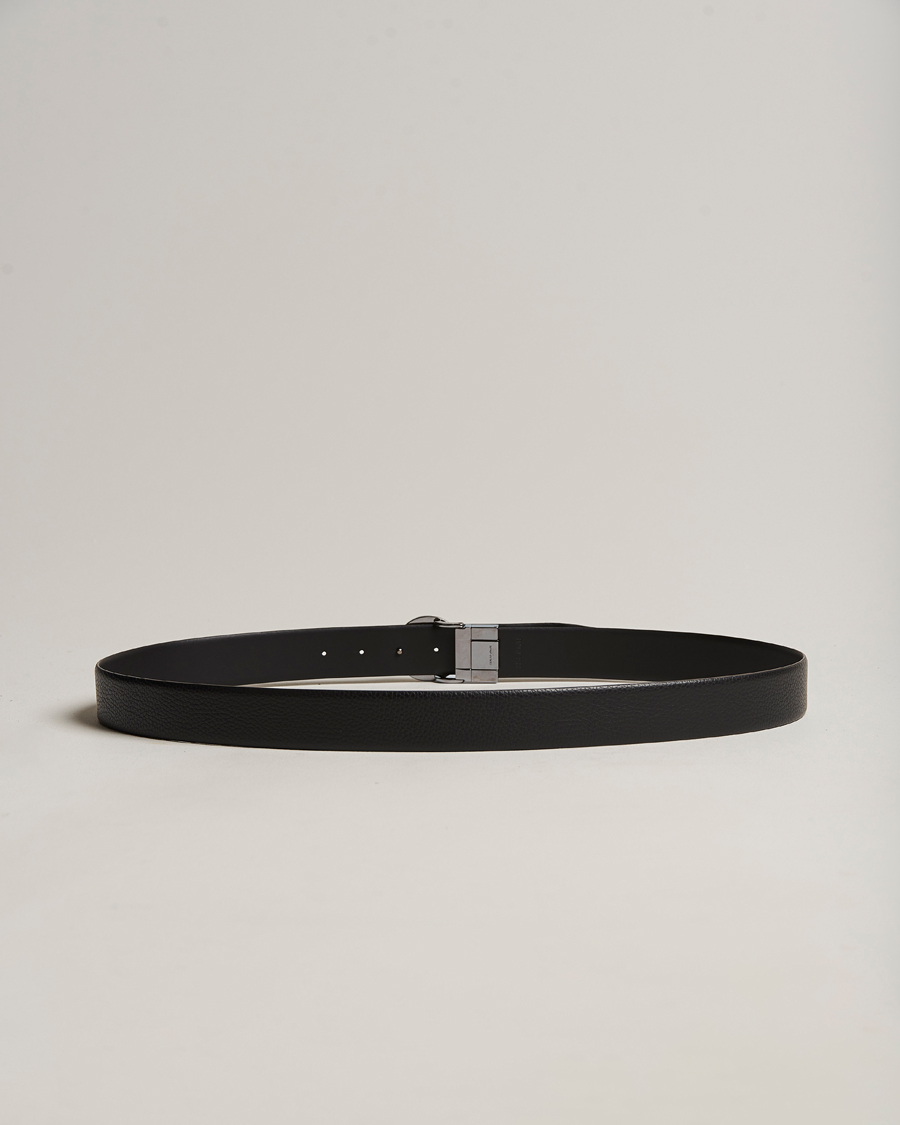 Herr | Giorgio Armani Reversible Leather Belt Black | Giorgio Armani | Reversible Leather Belt Black